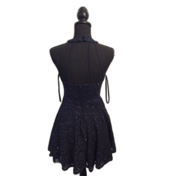 B. Smart Halter Neck Prom Dress Party Lace Cocktail Formal Sparkle Size 5 - Picture 2 of 5